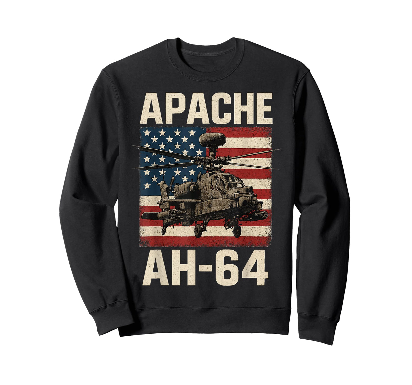 Apache AH 64 USA American Flag United States Patriotic T-Shirt
