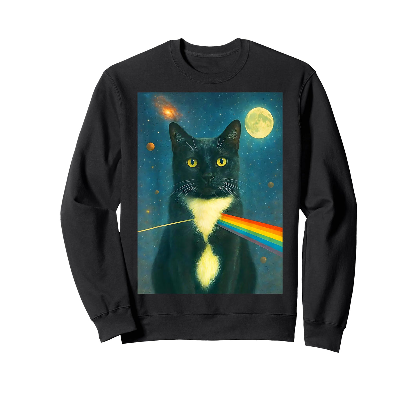 Funny Kitty Cat as a Album Model. Dark Side of the Moon T-Shirt for Men Women