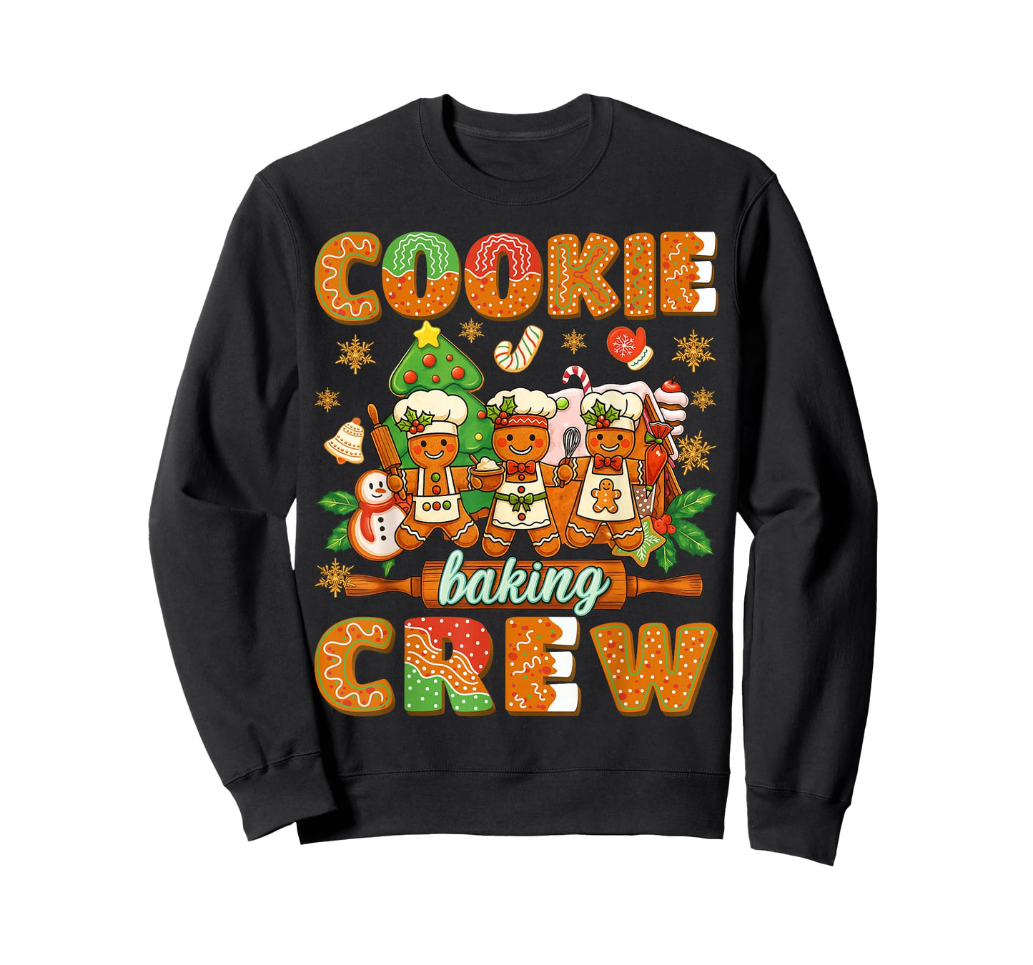 Christmas Cookie Baking Crew Gingerbread Man Xmas Baker Kids T-Shirt