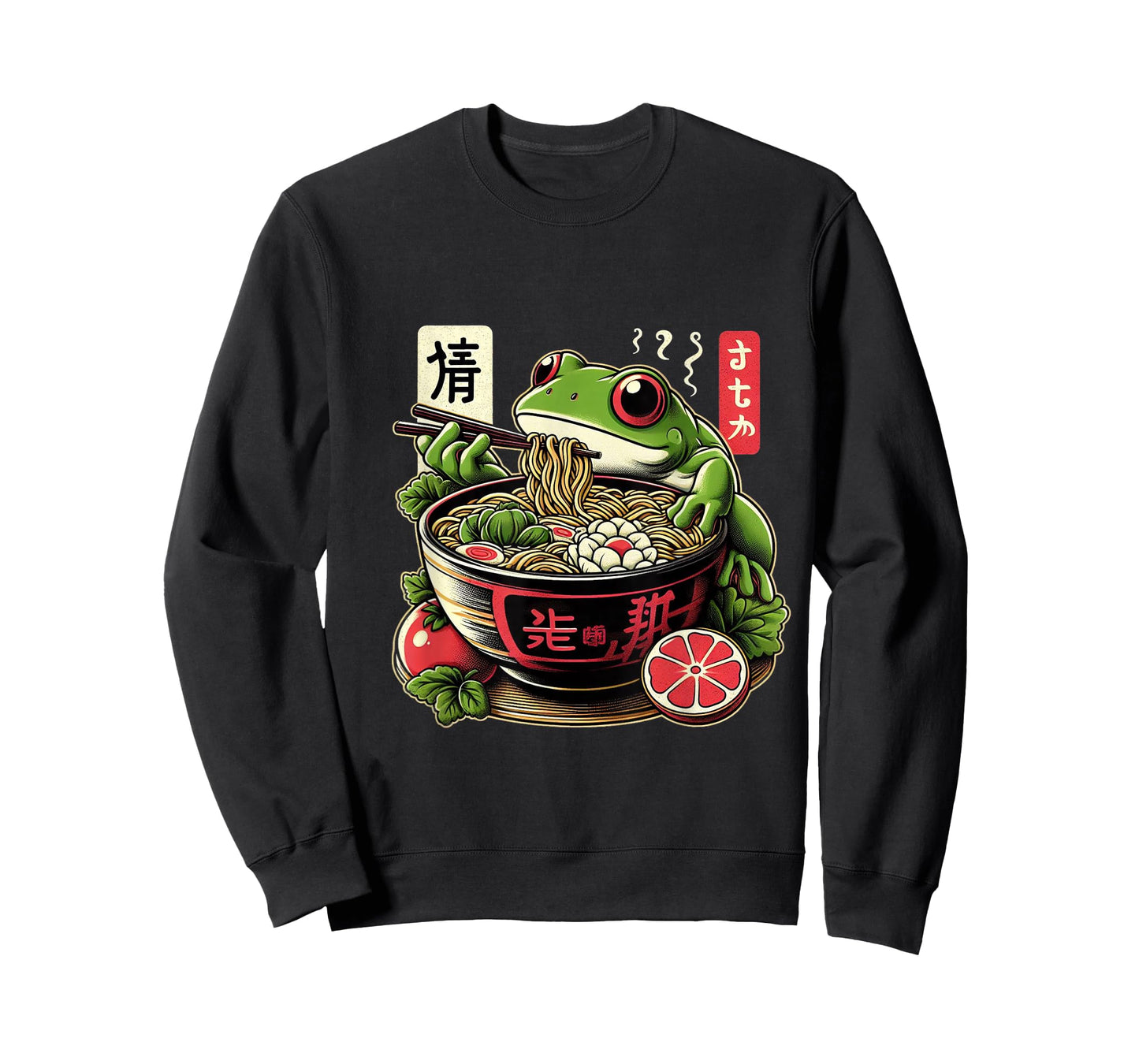 Frog Eating Ramen Kawaii Neko Japanese Noodles Anime Lovers T-Shirt