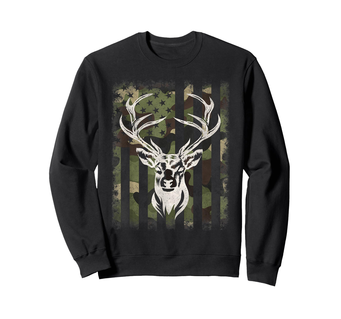 Camouflage American Flag Camo Deer Hunting Hunter Men T-Shirt