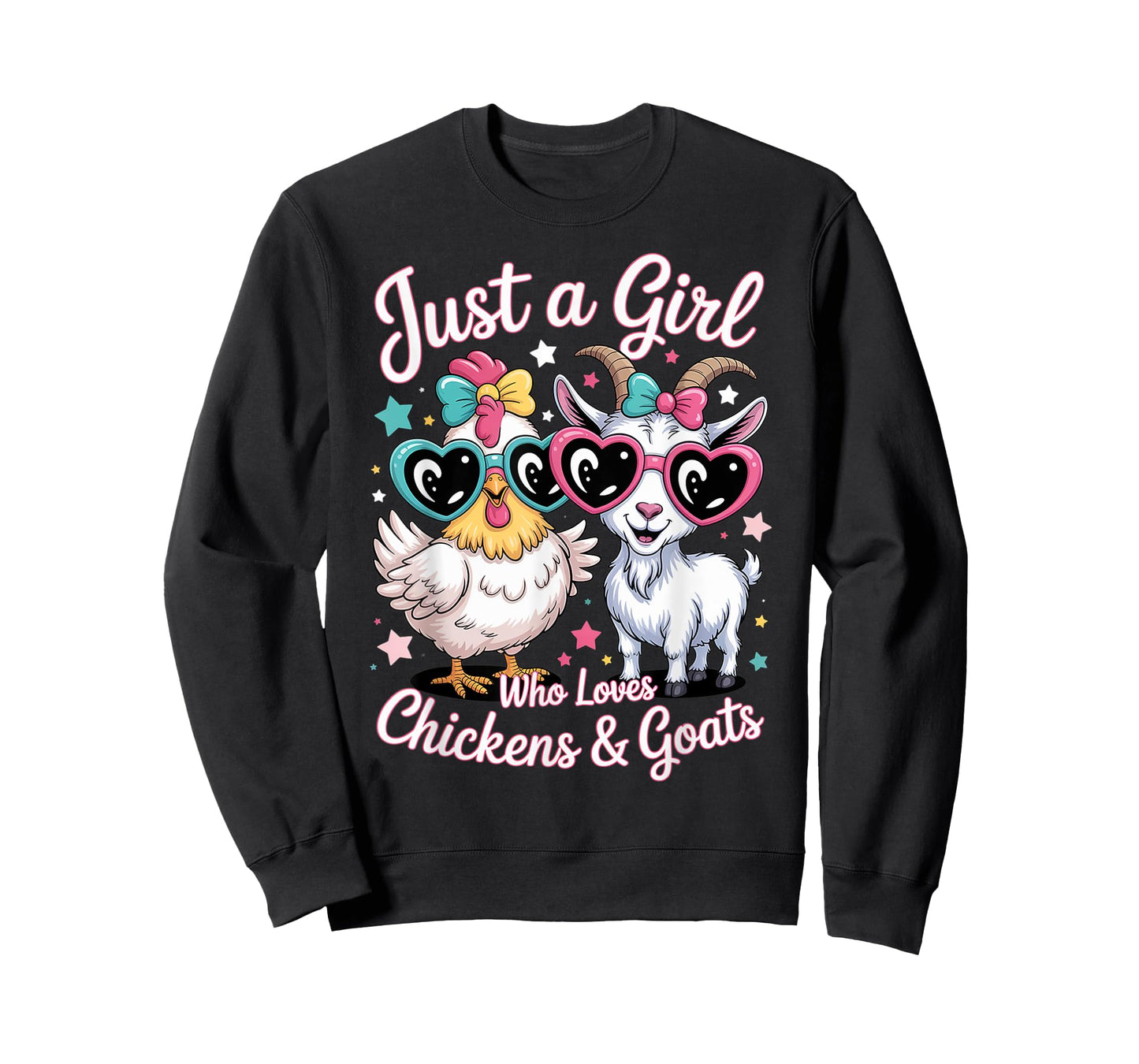 Cute Just A Girl Who Loves Chickens and Goats Farming Farmer T-Shirt