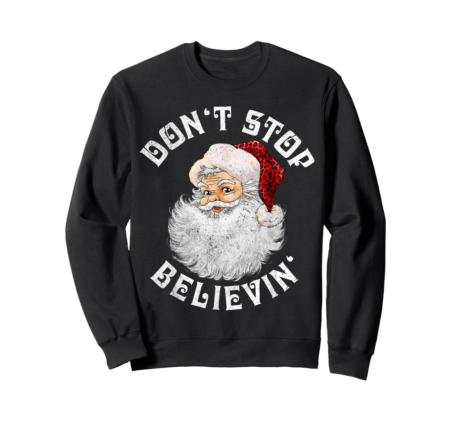 Don't Stop Believin Christmas Santa Pajamas Boys Kids Xmas T-Shirt