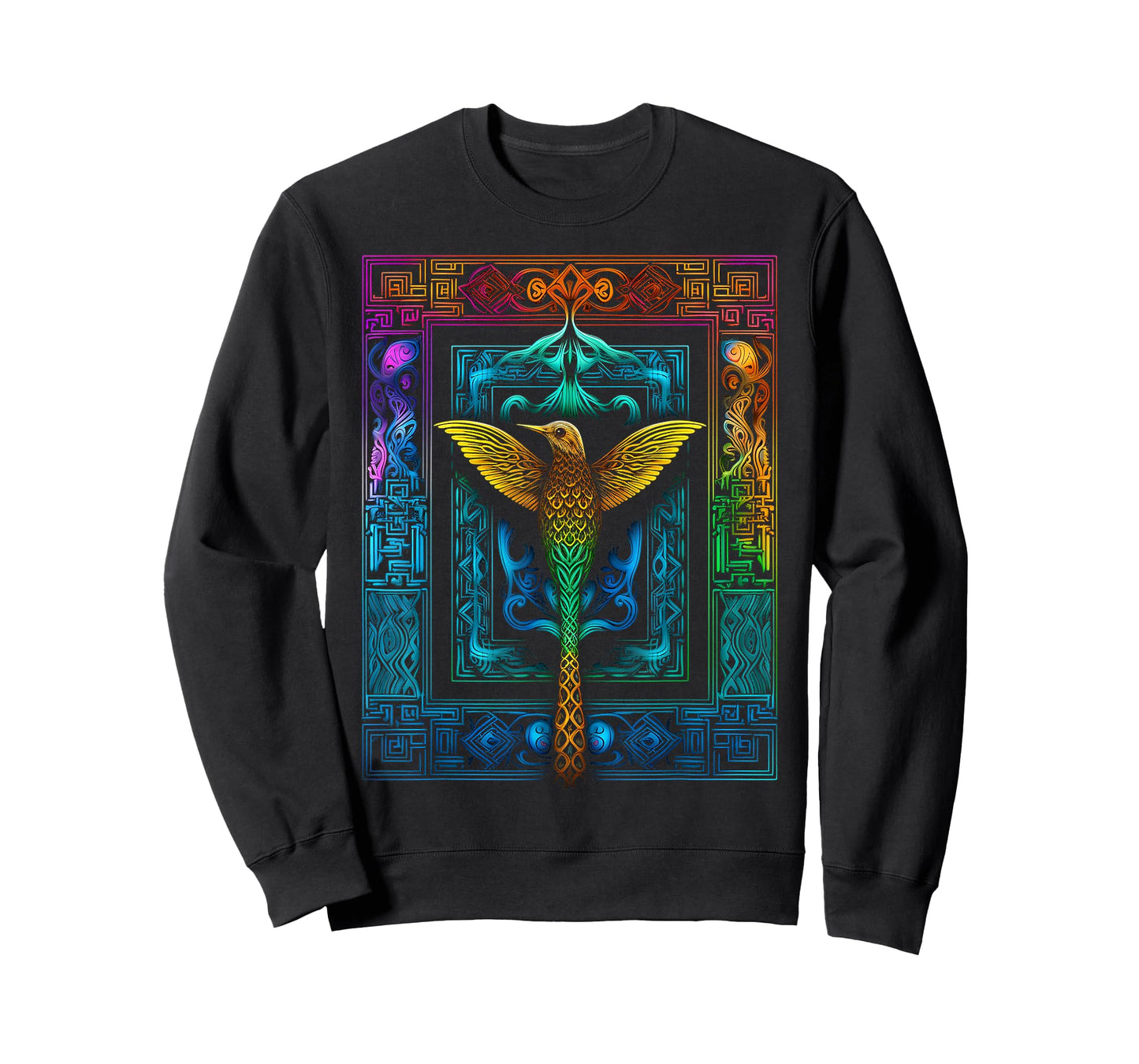 Hummingbird Colorful Mandala Animal Art Bird T-Shirt