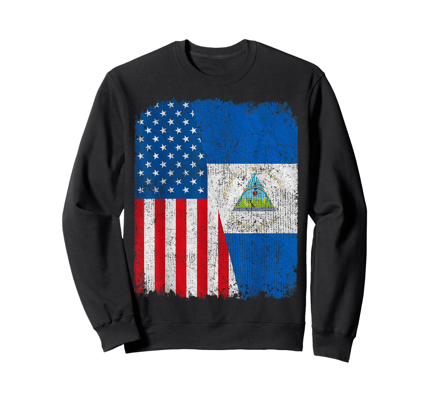 Nicaraguan American Flag Half USA Nicaragua Root Proud Women Kids Men T-Shirt