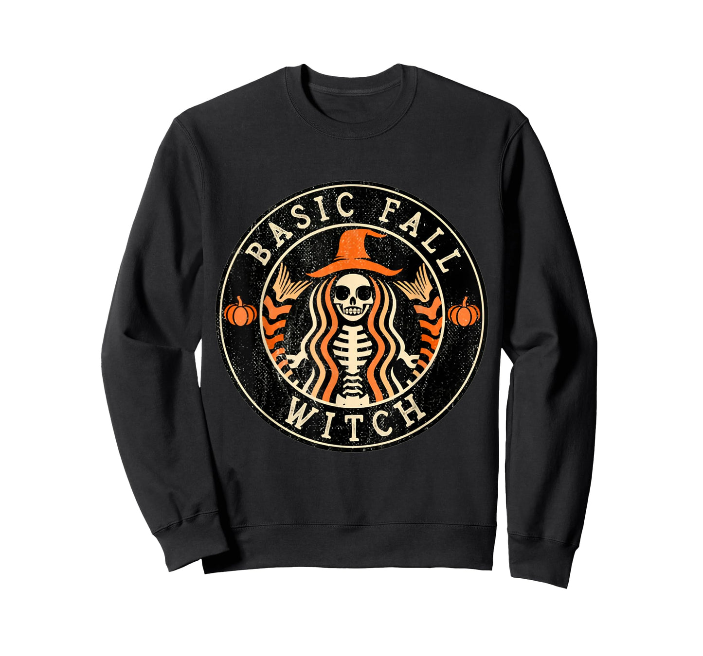 Basic Fall Witch Mermaid Witch Skeleton Halloween Shirt