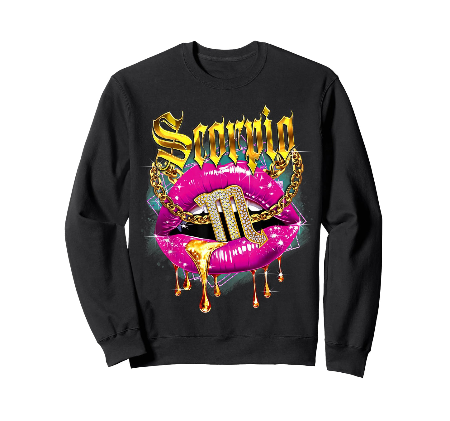 Scorpio Queens Birthday Pink Lips Afro Girls Scorpio Zodiac T-Shirt