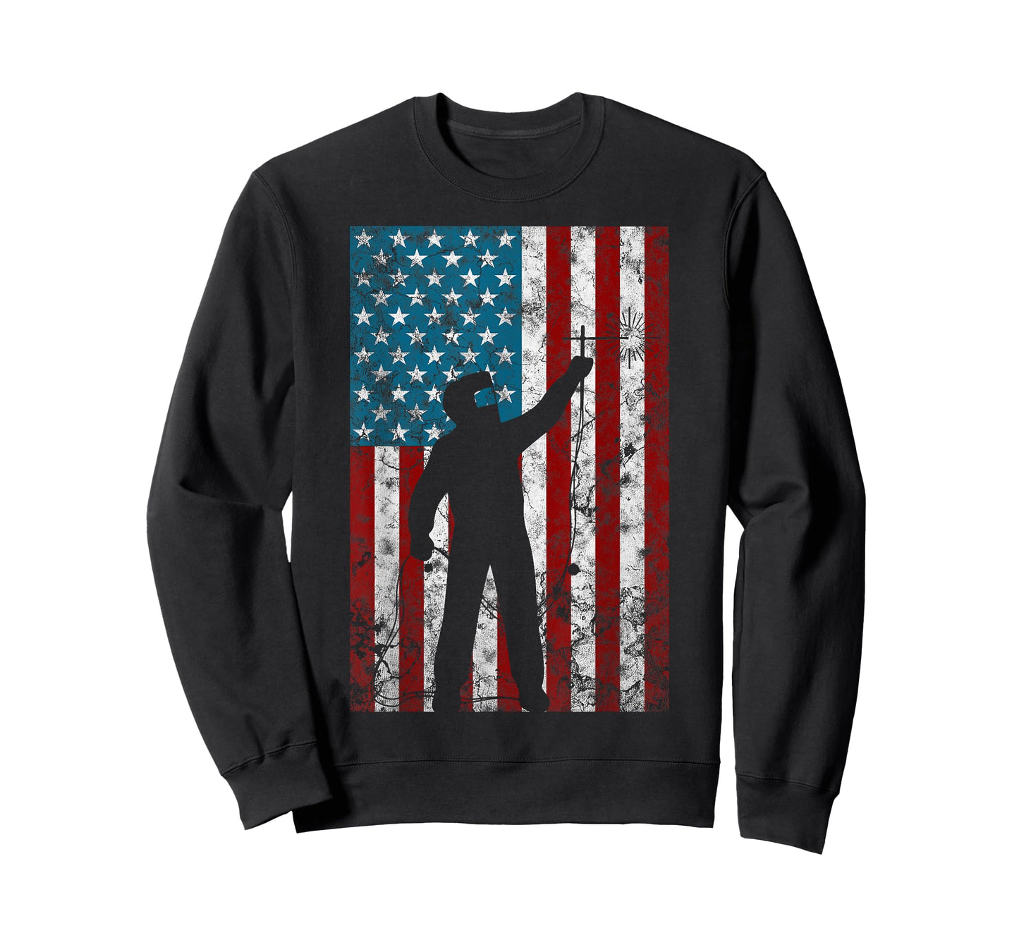 Vintage Welding Distressed Patriotic Welder American Flag Women Men T-Shirt