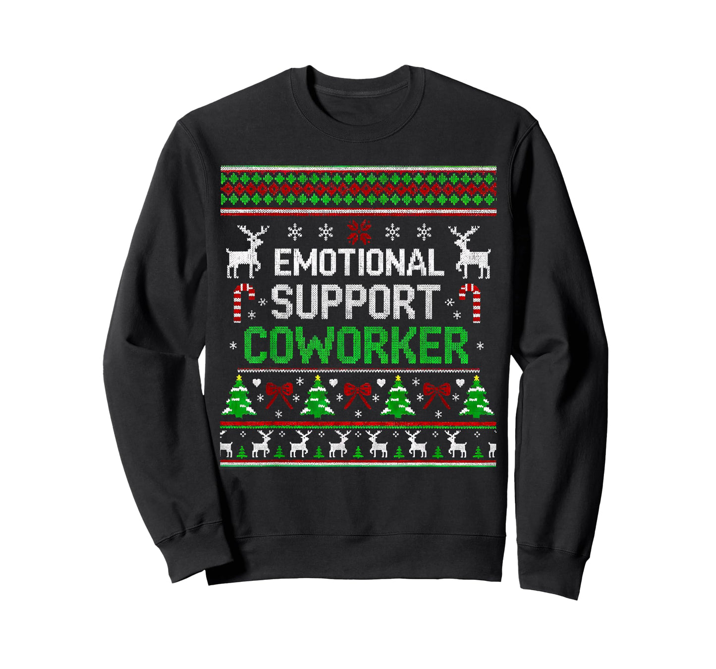 Retro Support Coworker Ugly Christmas Saying Quote T-Shirt