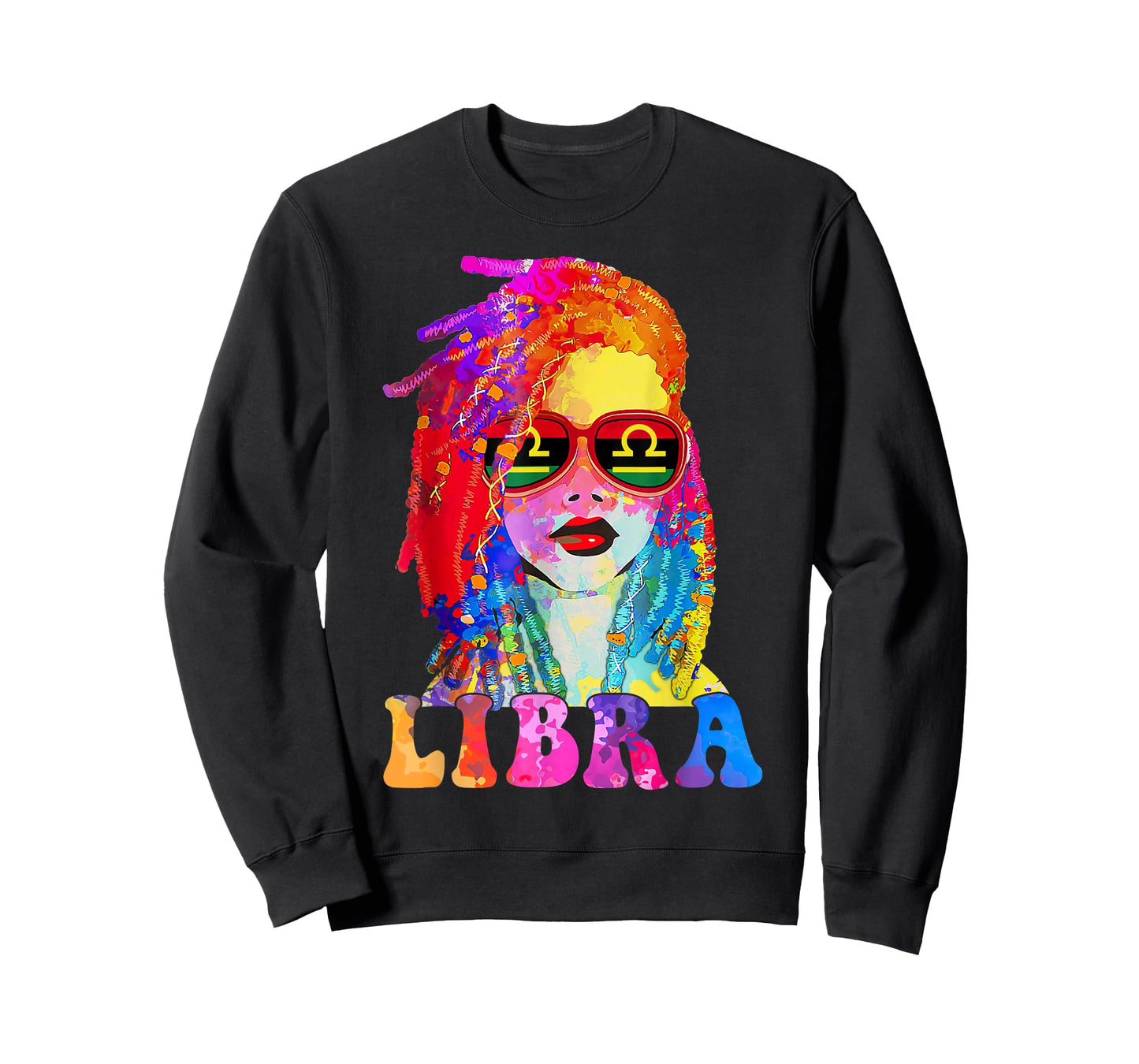 Libra Loc'd Woman Black Queen Art Zodiac Birthday T-Shirt