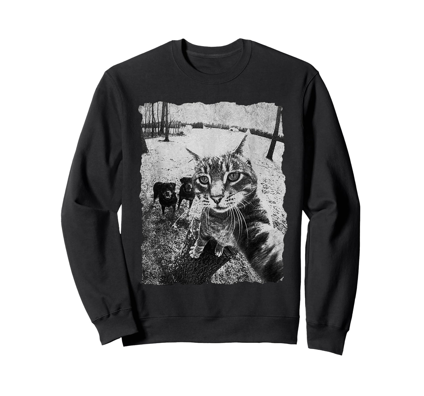Funny Cat Selfie with Rottweiler, Funny Dog and cat Gangster T-Shirt