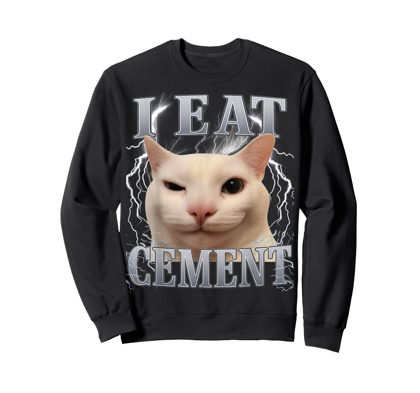 I Eat Cement Silly Cat Meme Funny Men Women Kids Graphic T-Shirt