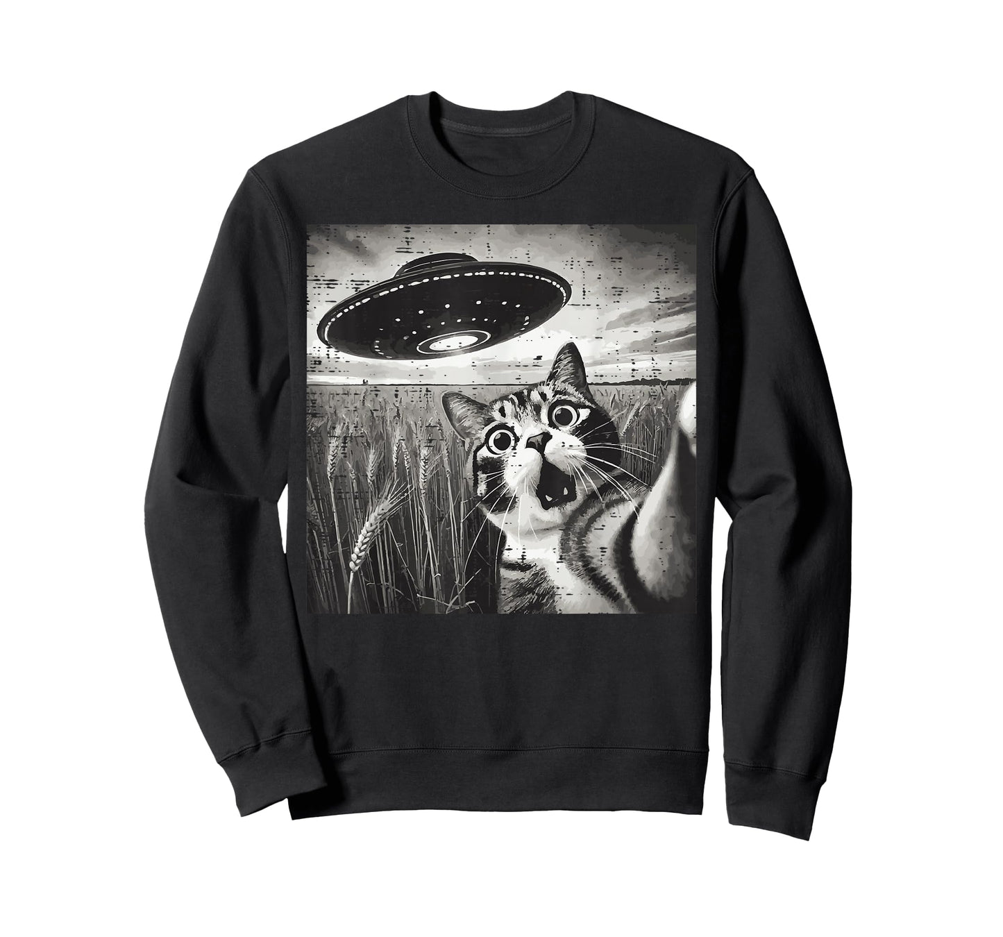 Cat UFO Alien Selfie Funny Saying Meme Women Girls Kids Men T-Shirt