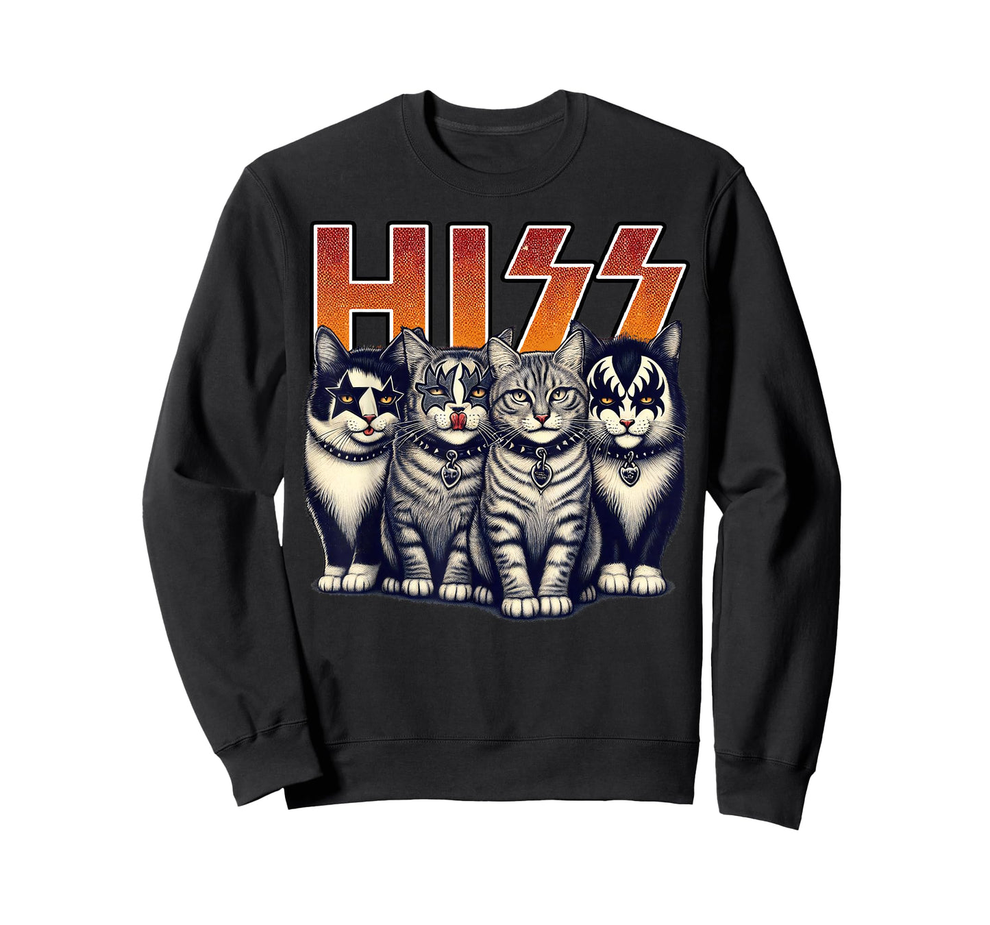 Hiss Funny Cats Kittens Rock Rockin Birthday Gifts Idea T-Shirt