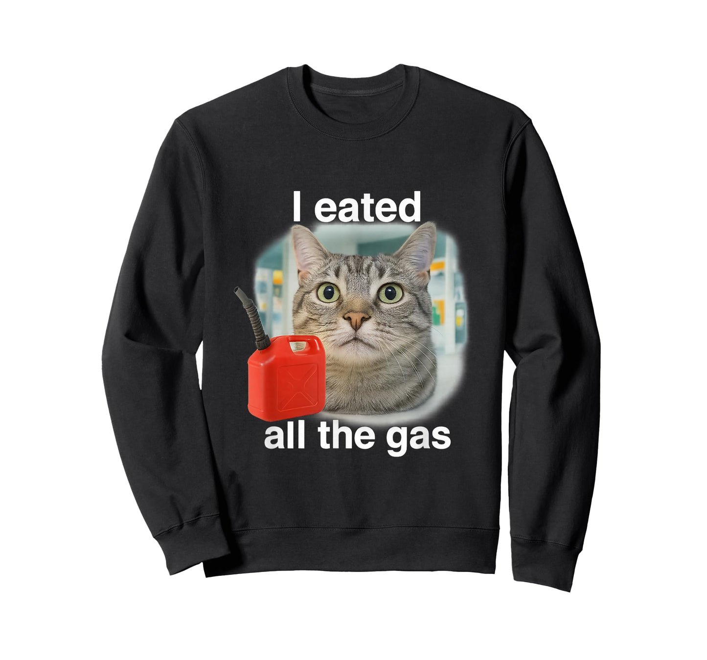 I Eated Wanted All The Gas Funny Unhinged Cat Humor Gen Z T-Shirt