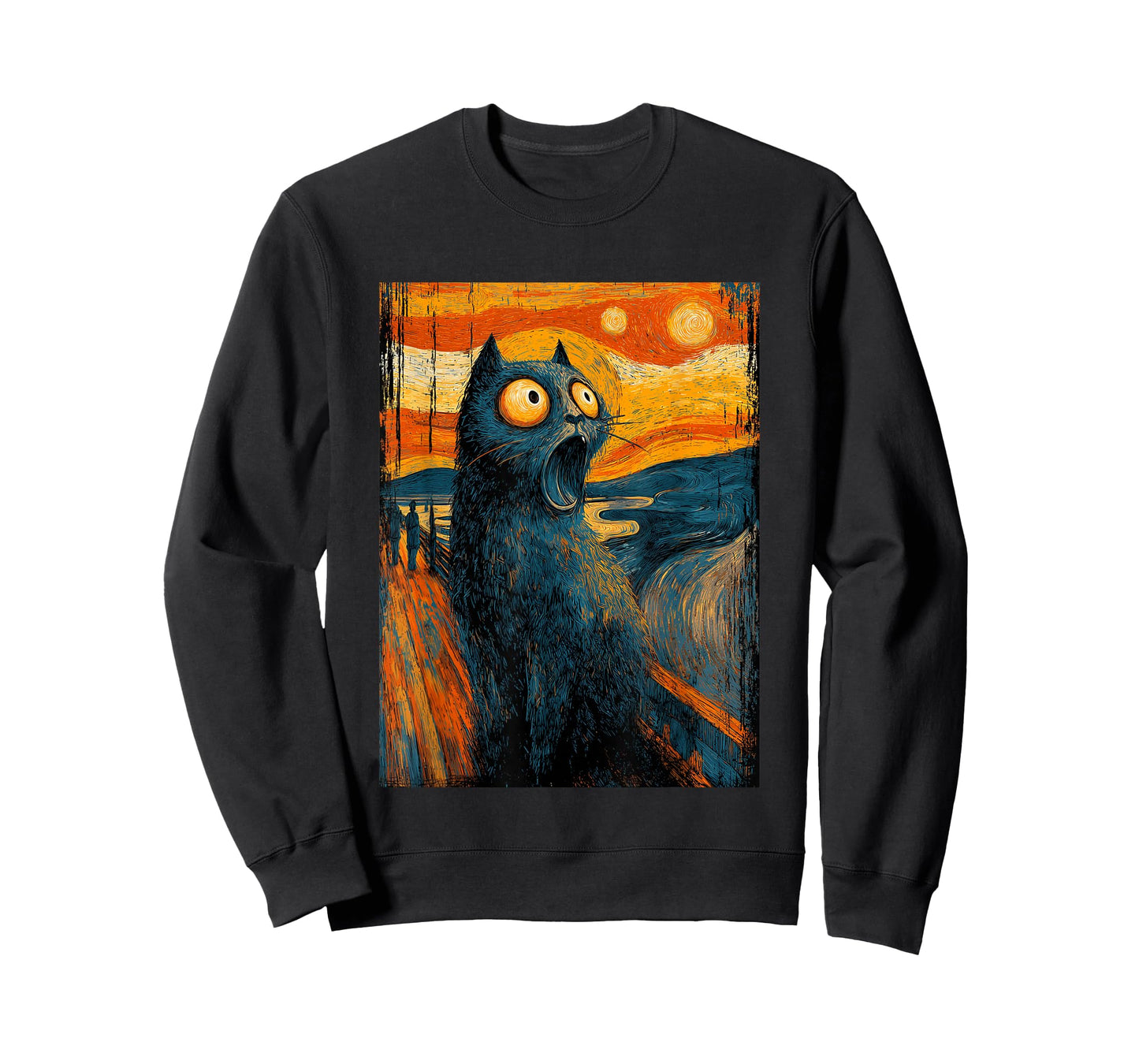 The Scream Cat – Funny Van Gogh Art Style Design T-Shirt