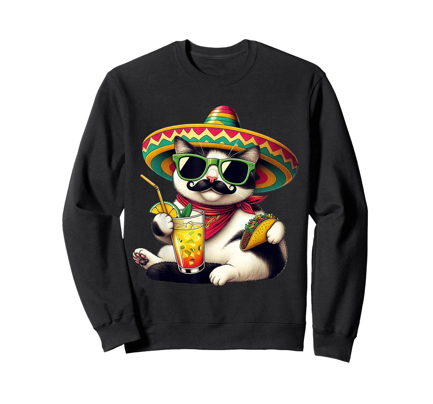Funny Cinco De Mayo Cat Lovers Tacos Fiesta Humor Funny Meow T-Shirt