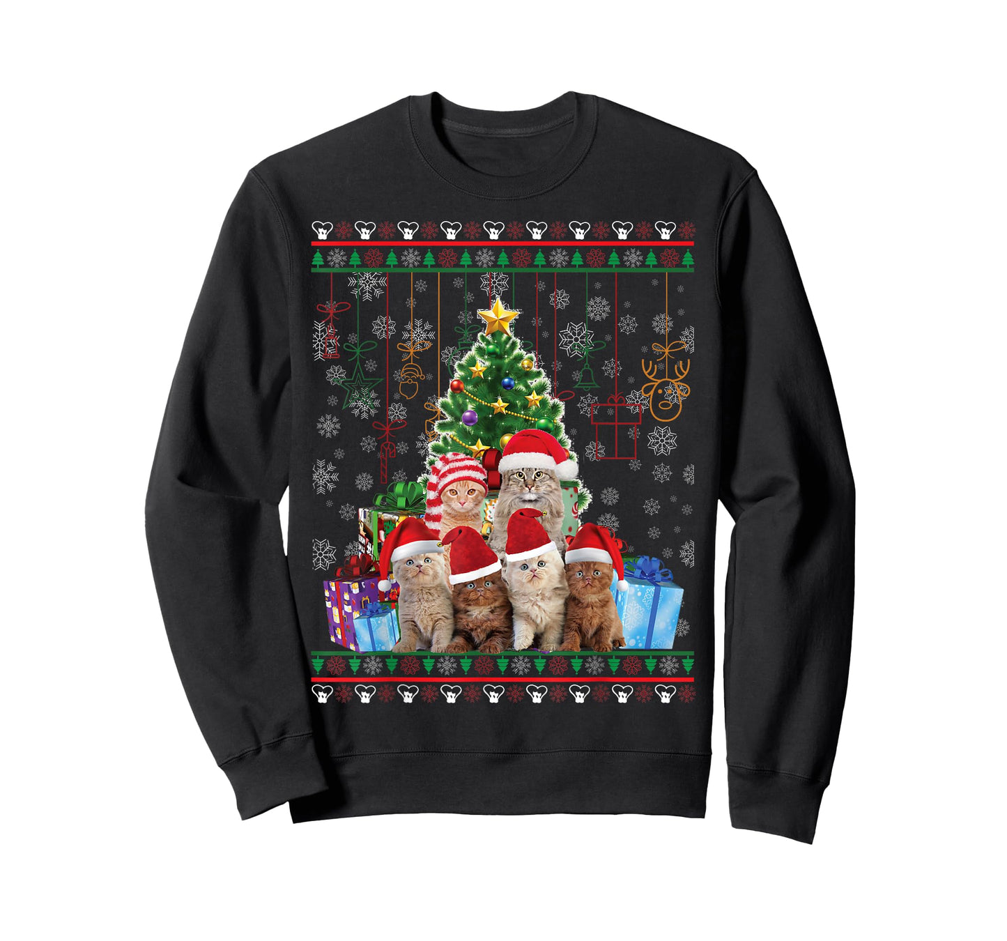 Cat Christmas Funny Ugly Women Men Merry Gift T-Shirt Small