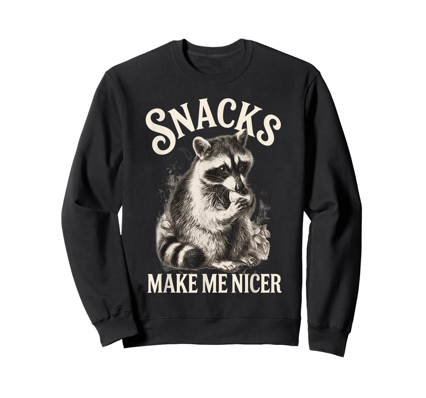 Funny Raccoon Meme Snacks Make Me Nicer Animal Lovers T-Shirt