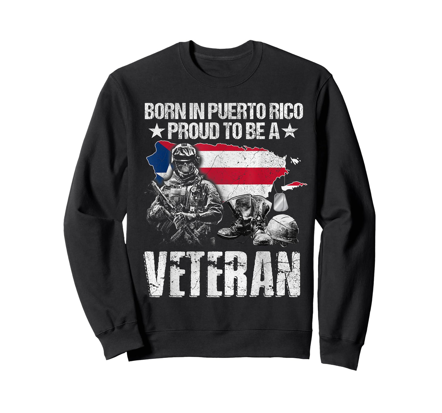 Born In Puerto Rico Proud To Be A Veteran Tshirt T-Shirt
