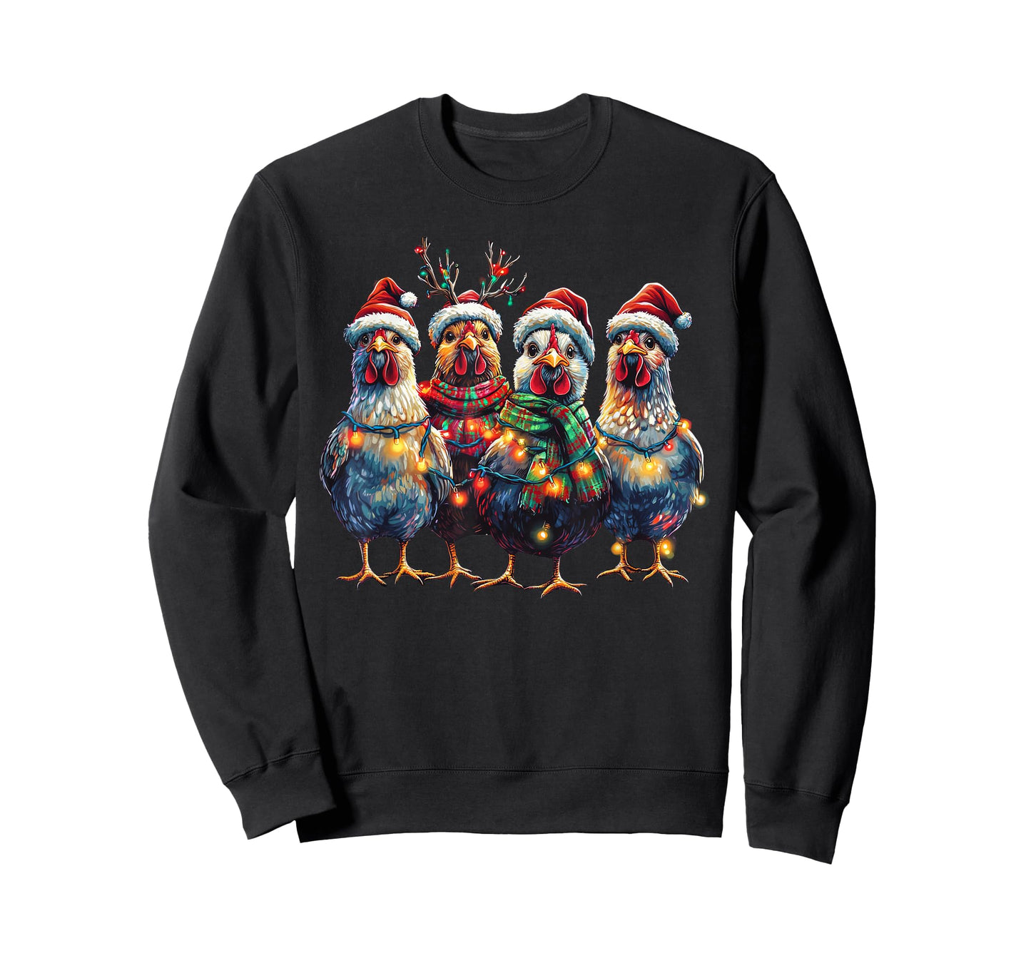 Chicken Christmas Lights Xmas T-Shirt