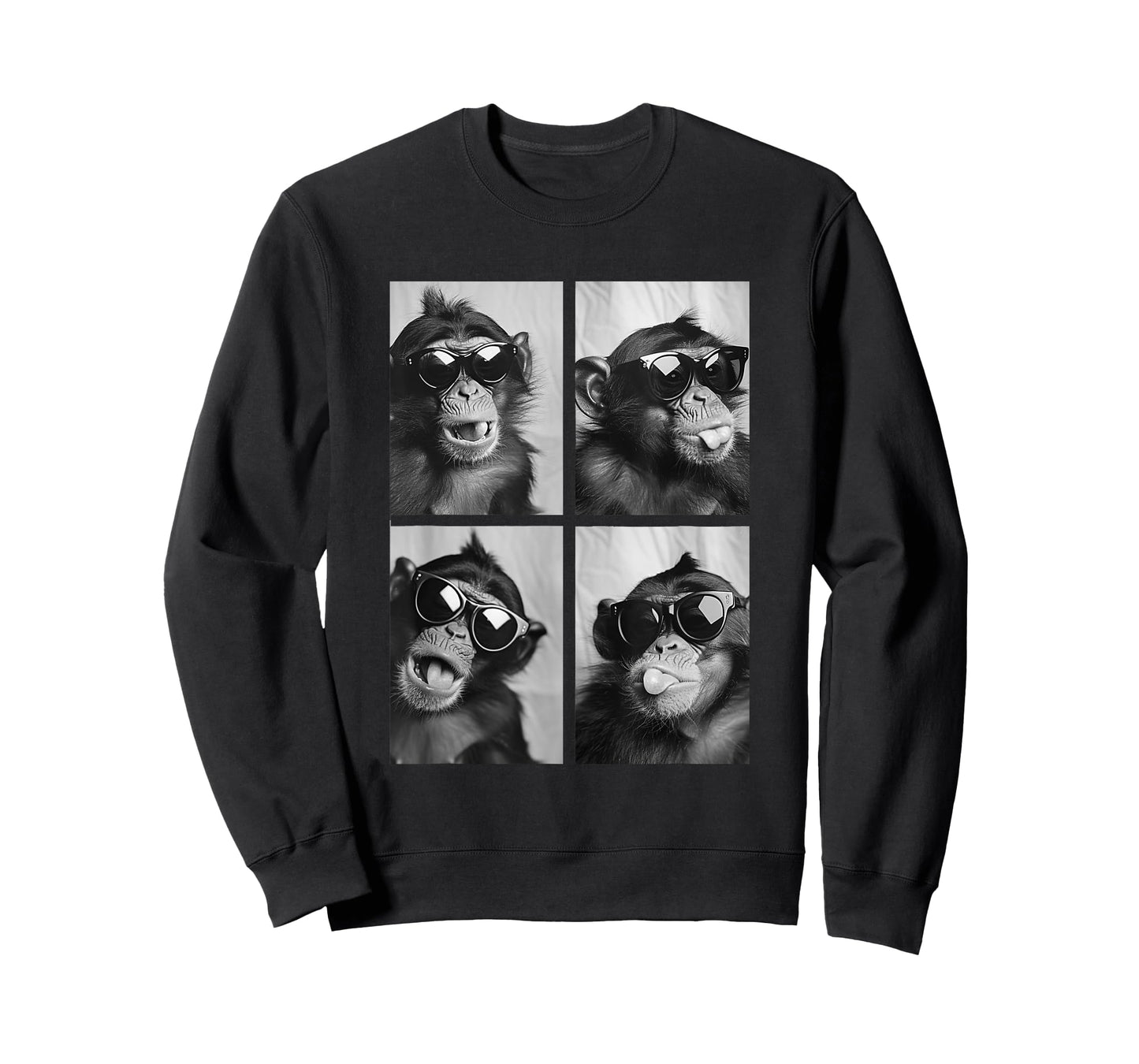 Cute Monkeys with Sunglasses Cool Chimpanzees Photo Booth T-Shirt