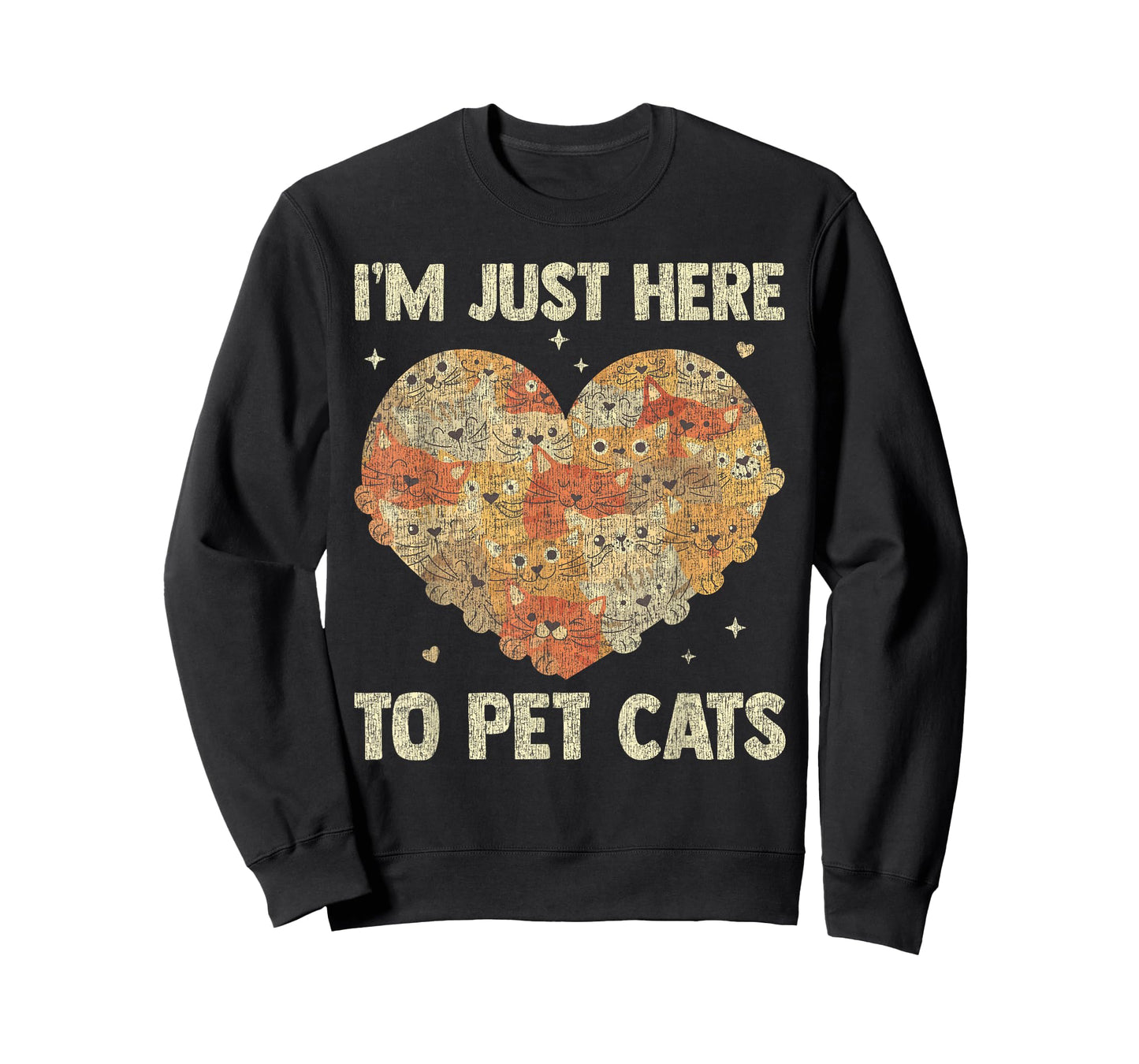I'm Just Here To Pet Cats Funny Cat Heart T-Shirt for Men Women