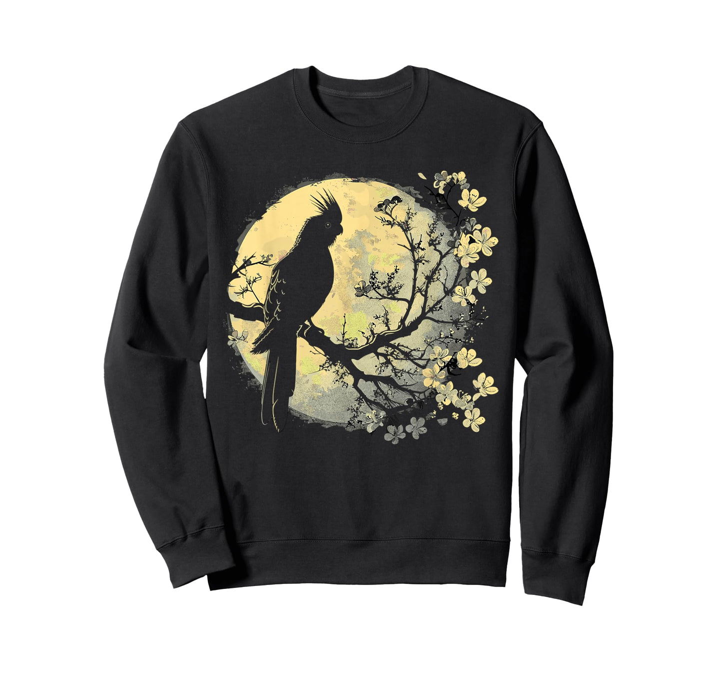 Cockatiel Parrot Lliebhaber Bird Moon and Flowers T-Shirt