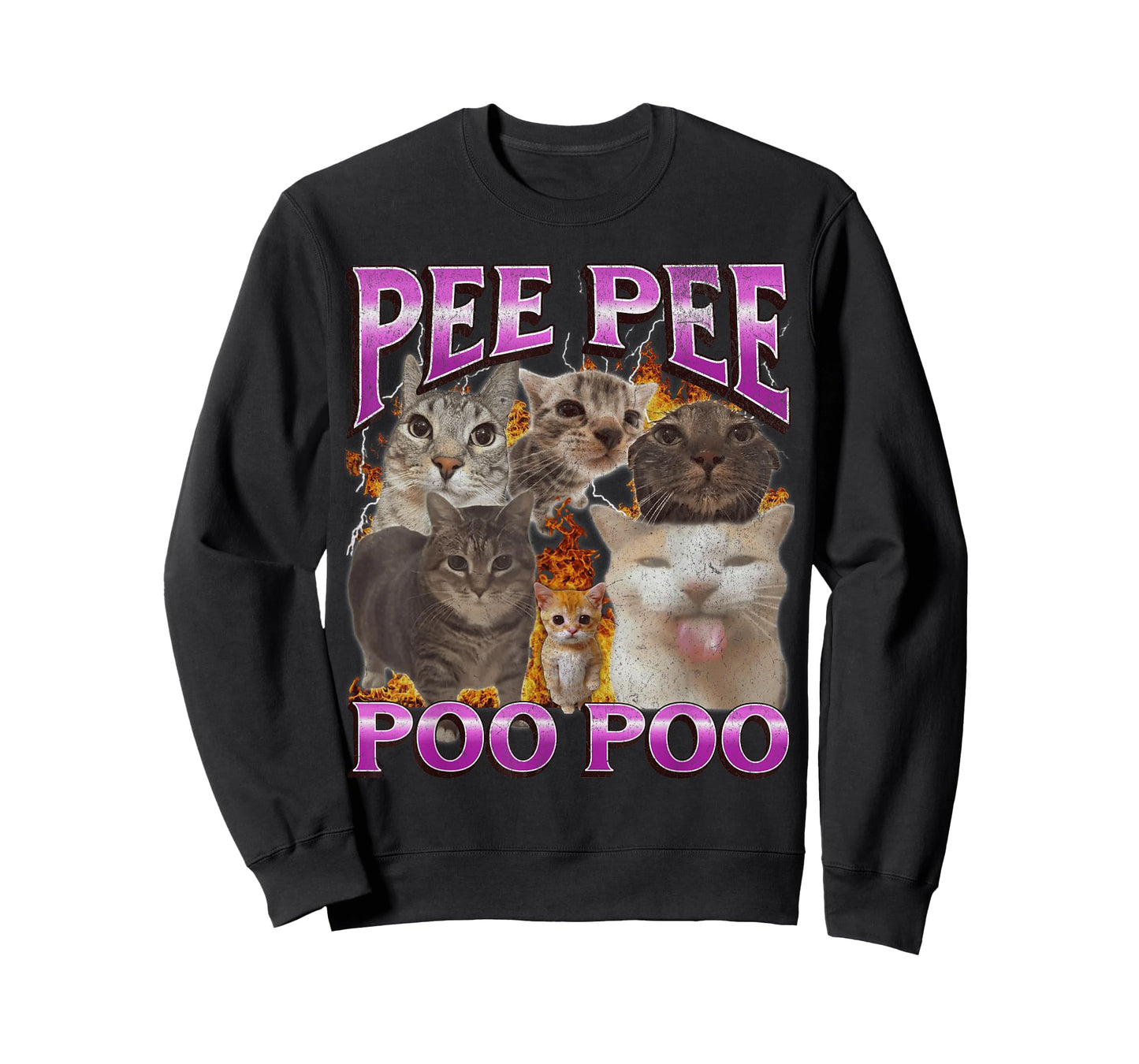 Pee Pee Poo Poo Funny Cat Meme Bootleg Graphic T-Shirt