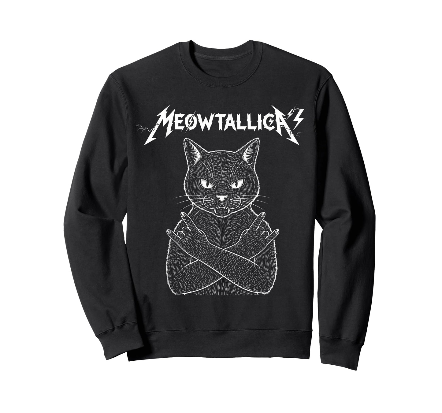 Meowtallica Cat Kitten Kitty Lover Thanksgiving Christmas T-Shirt