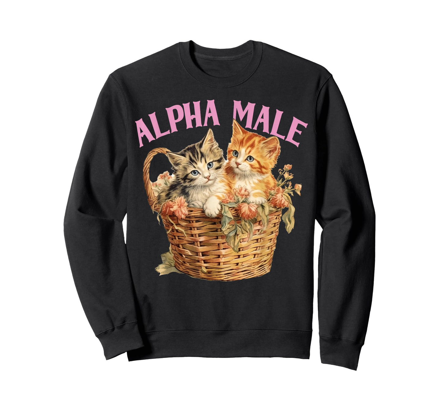 Ironic Humor Alpha Cat Male Funny Kitten Joke Weird Y2K T-Shirt