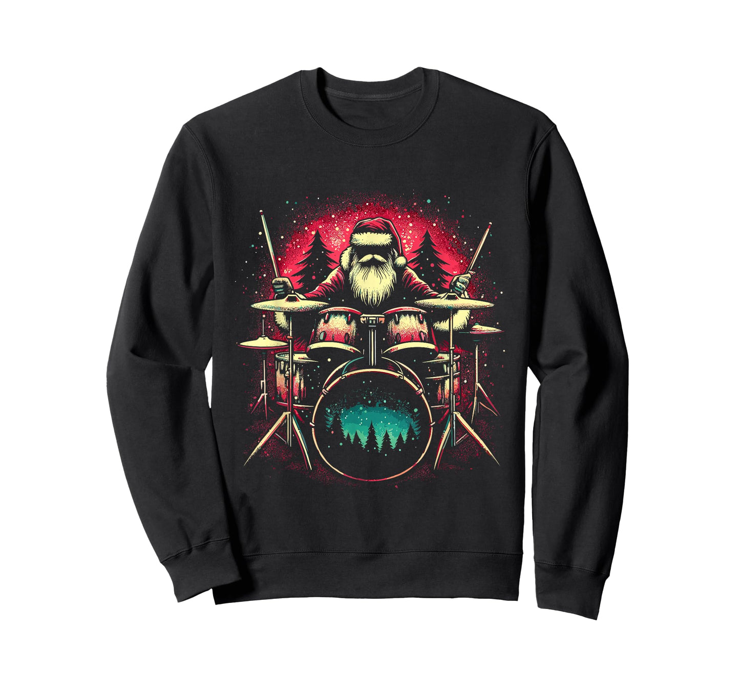 Santa Claus Drummer - Vintage Christmas Drum Set Drums Lover T-Shirt