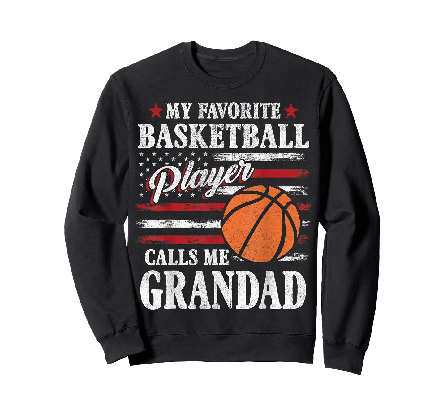My Favorite Basketball Player Calls Me Grandad USA Flag T-Shirt