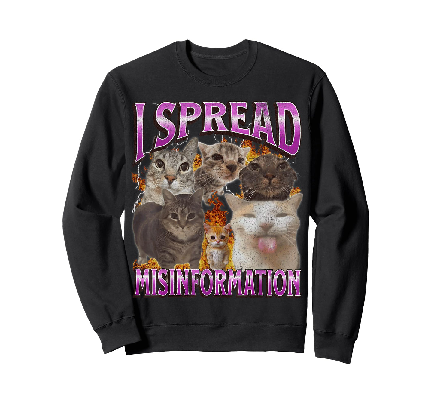 I Spread Misinformation Funny Cat Meme Bootleg Graphic Men Women T-Shirt