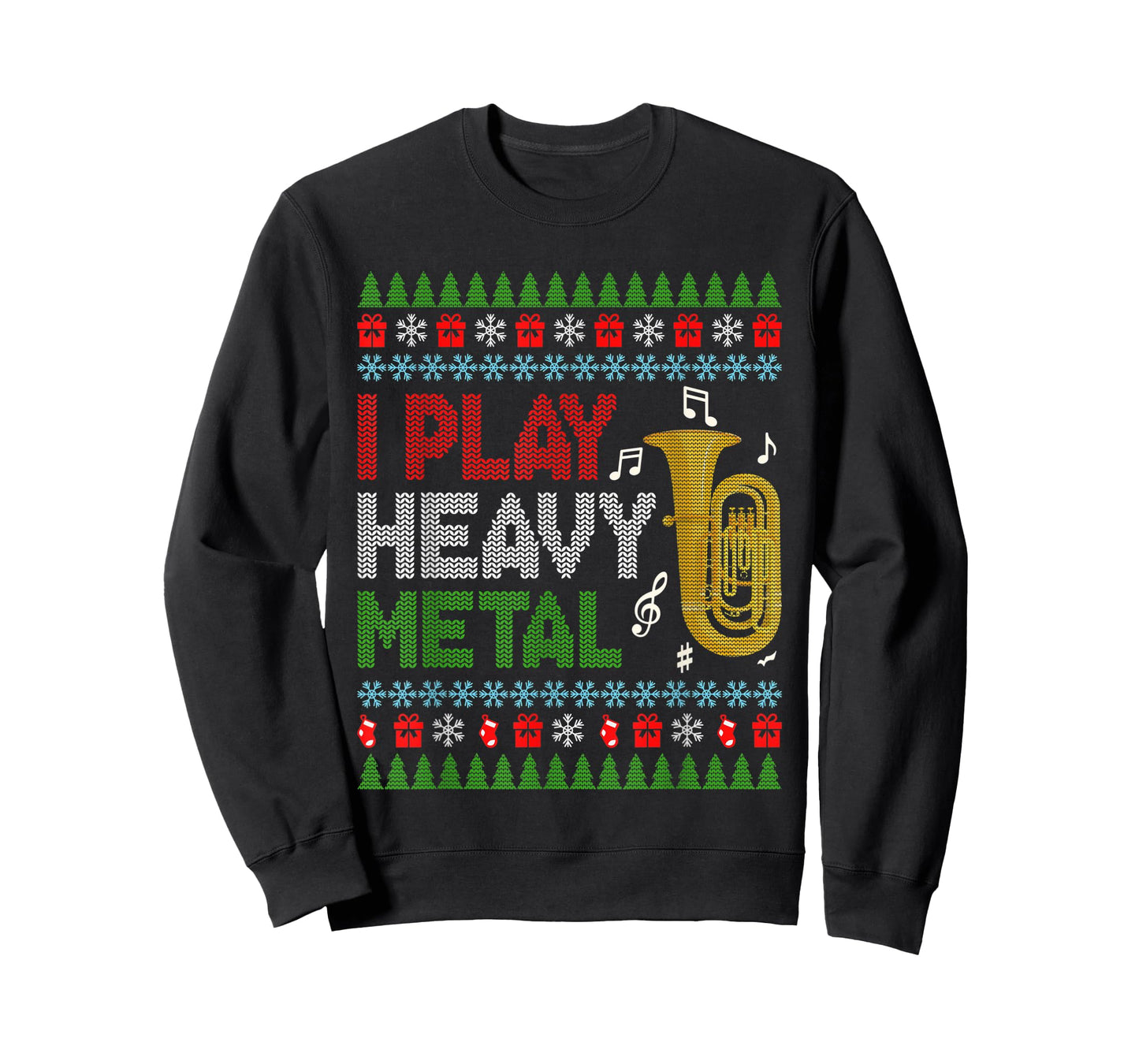 Cute Xmas Instrument Santa Hat Tuba Christmas Music Lover T-Shirt