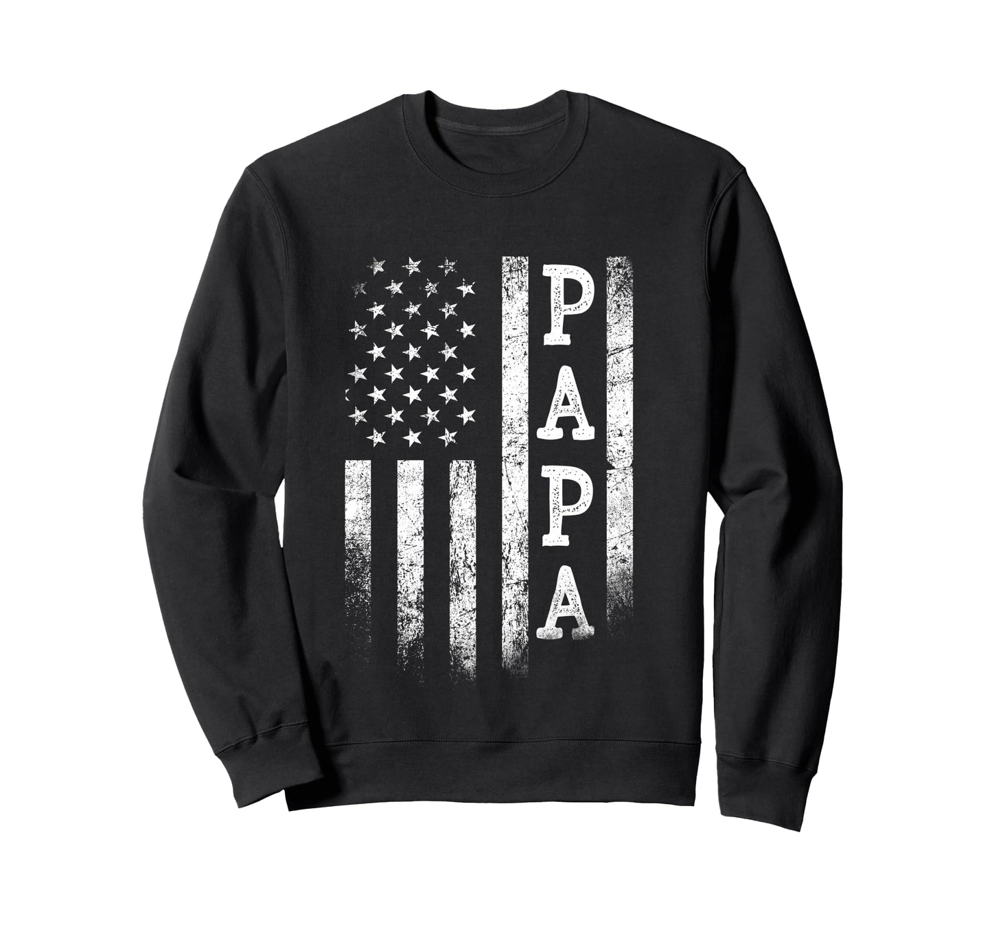 Papa American Flag Papa Gifts Patriotic Father's Day Long Sleeve T-Shirt