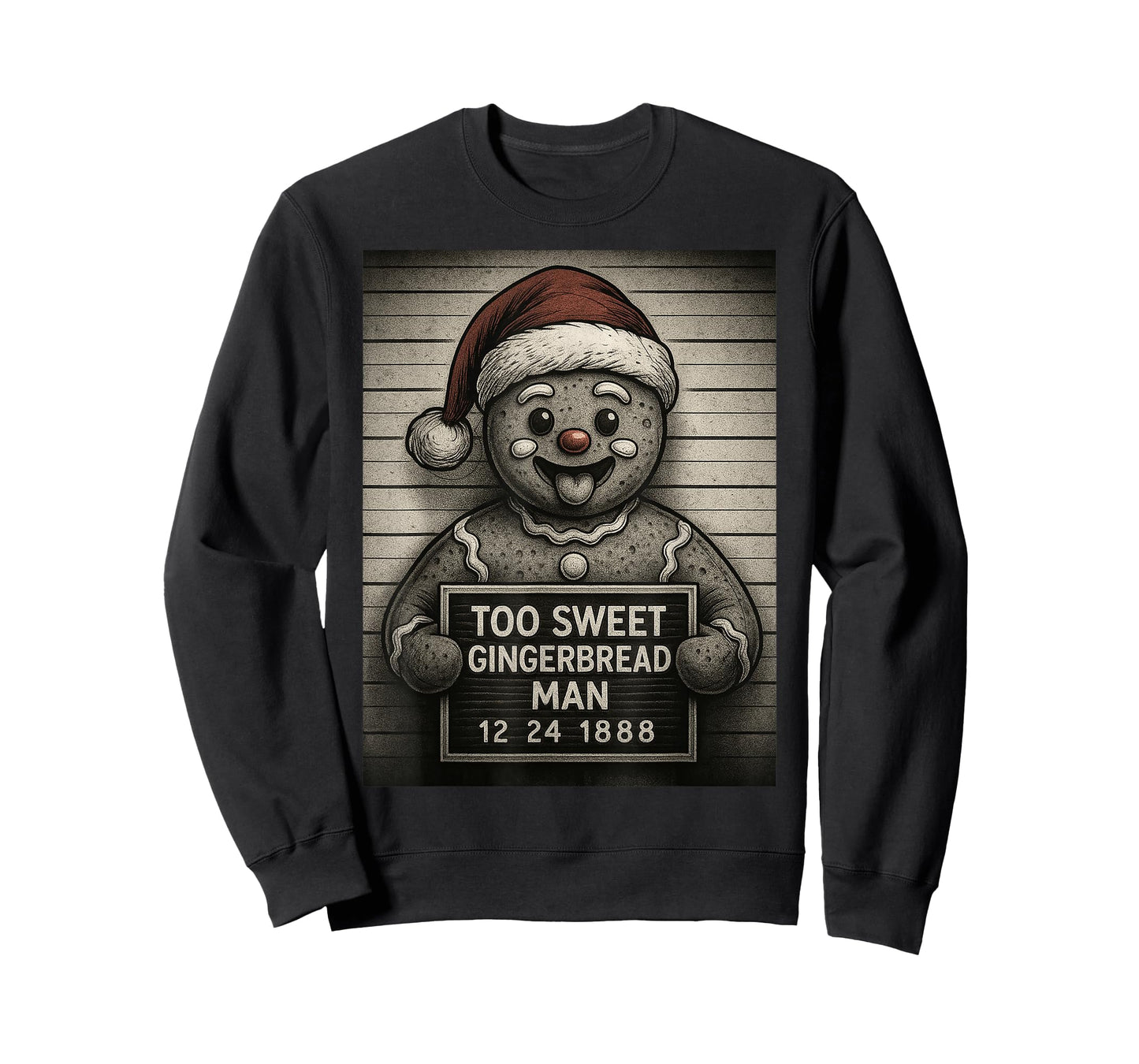 Cute Funny Gingerbread Man Mugshot Christmas Baking T-Shirt