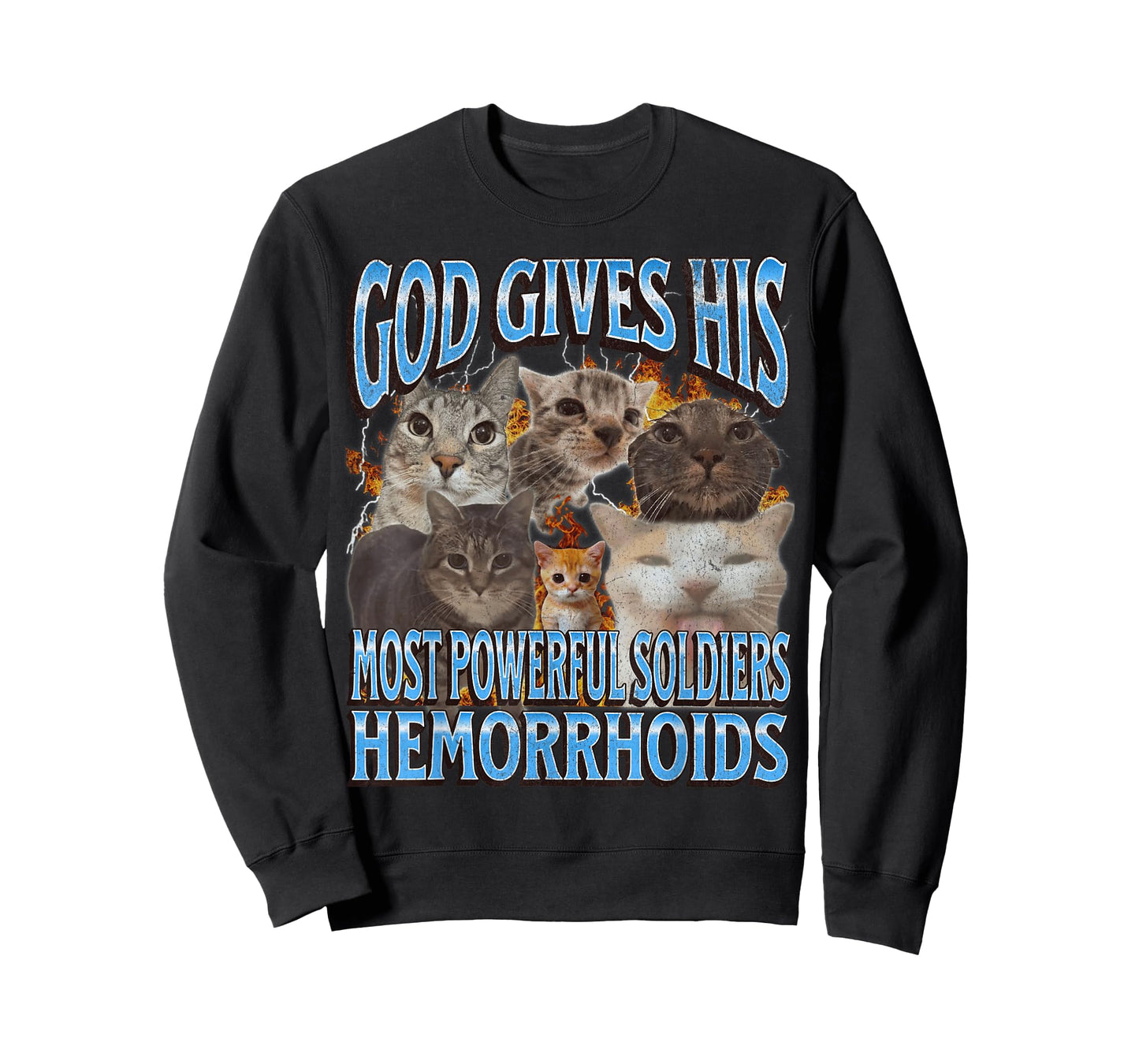God Gives His Most Powerful Hemorrhoids Funny Cat Meme T-Shirt