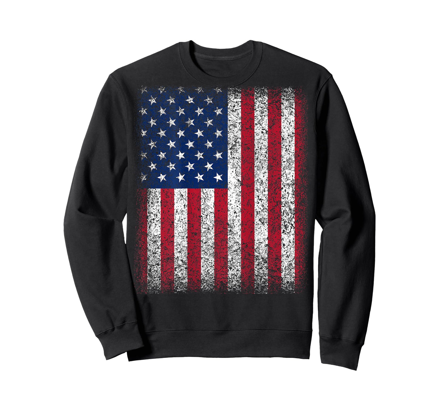(Art on Back) American Flag Patriotic Red White Blue T-Shirt