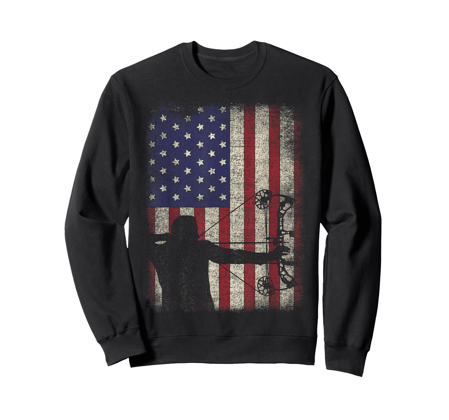 Archery American Flag Vintage Men Archer Bowhunting Hunter T-Shirt
