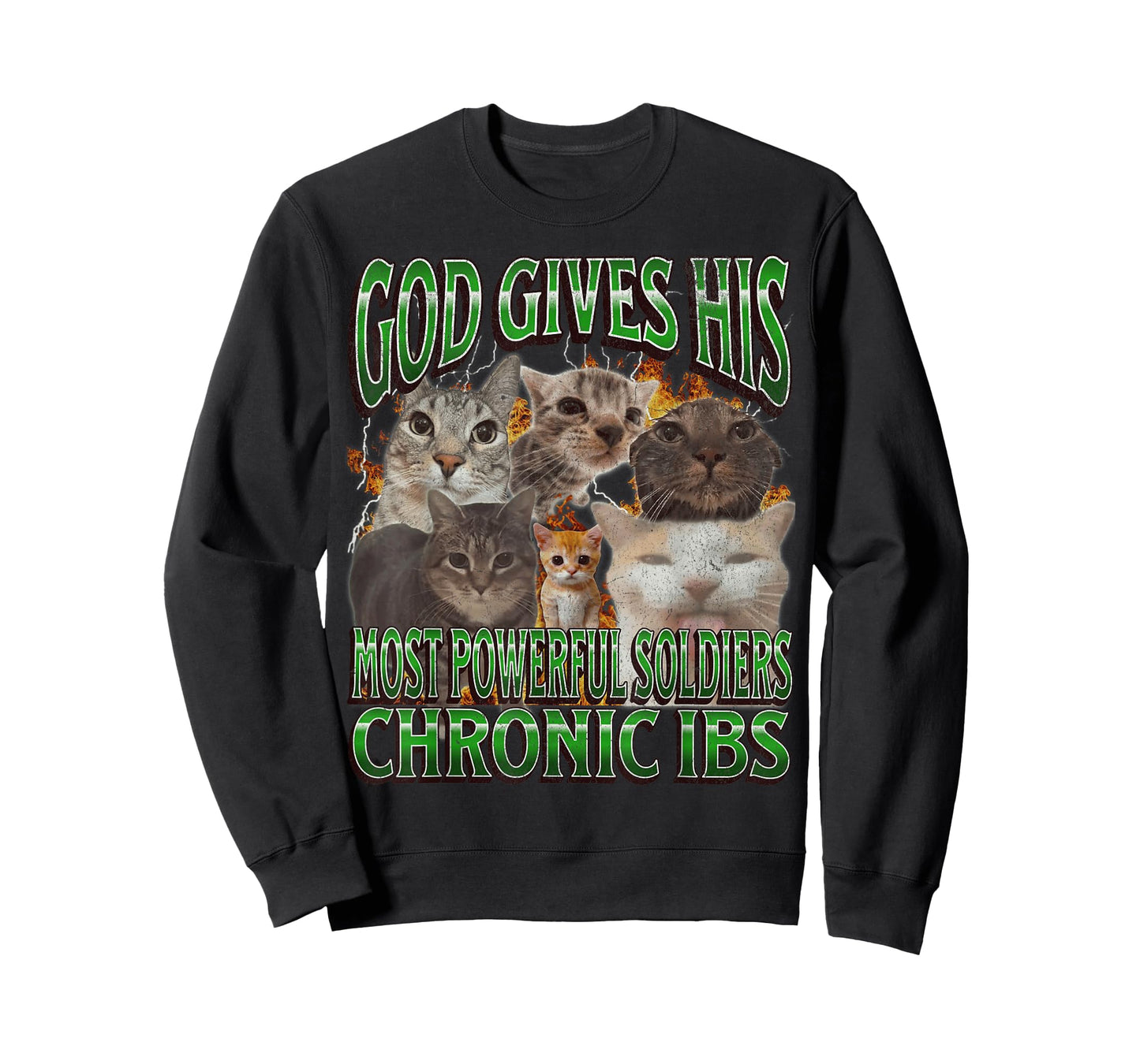 God Gives His Most Powerful IBS Funny Cat Meme Bootleg T-Shirt