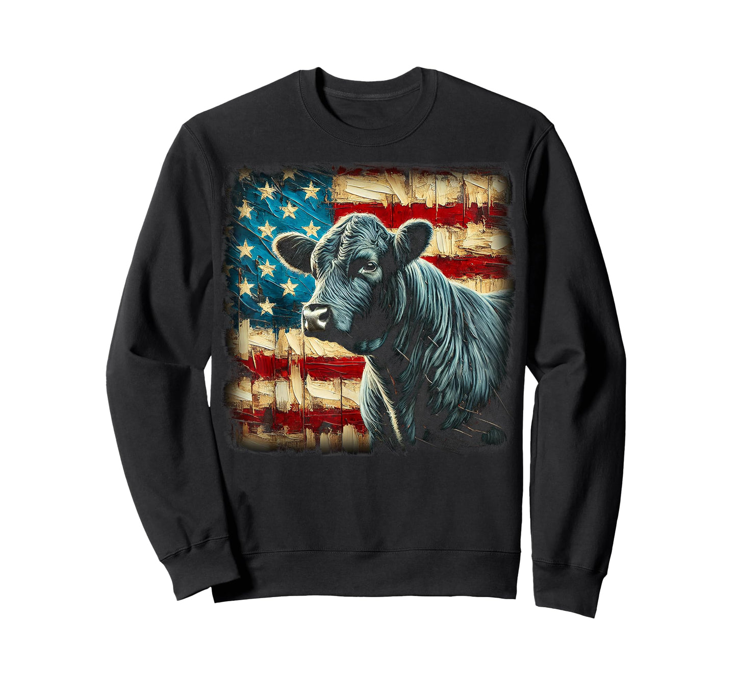 Angus Rancher USA American Flag Cow T-Shirt