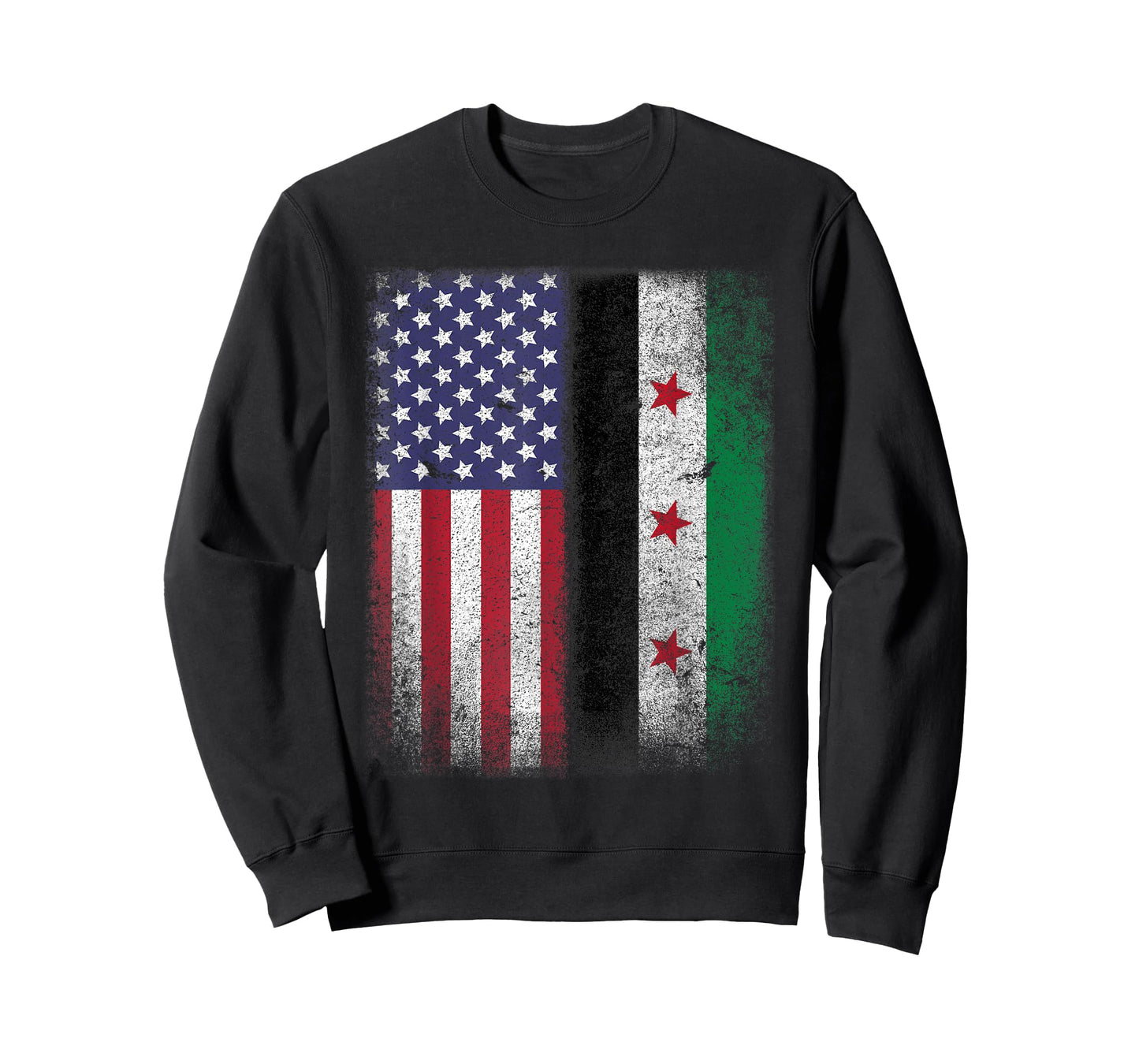 Syrian American Flag T-shirt Syria Usa Pride Women Kids Men T-Shirt