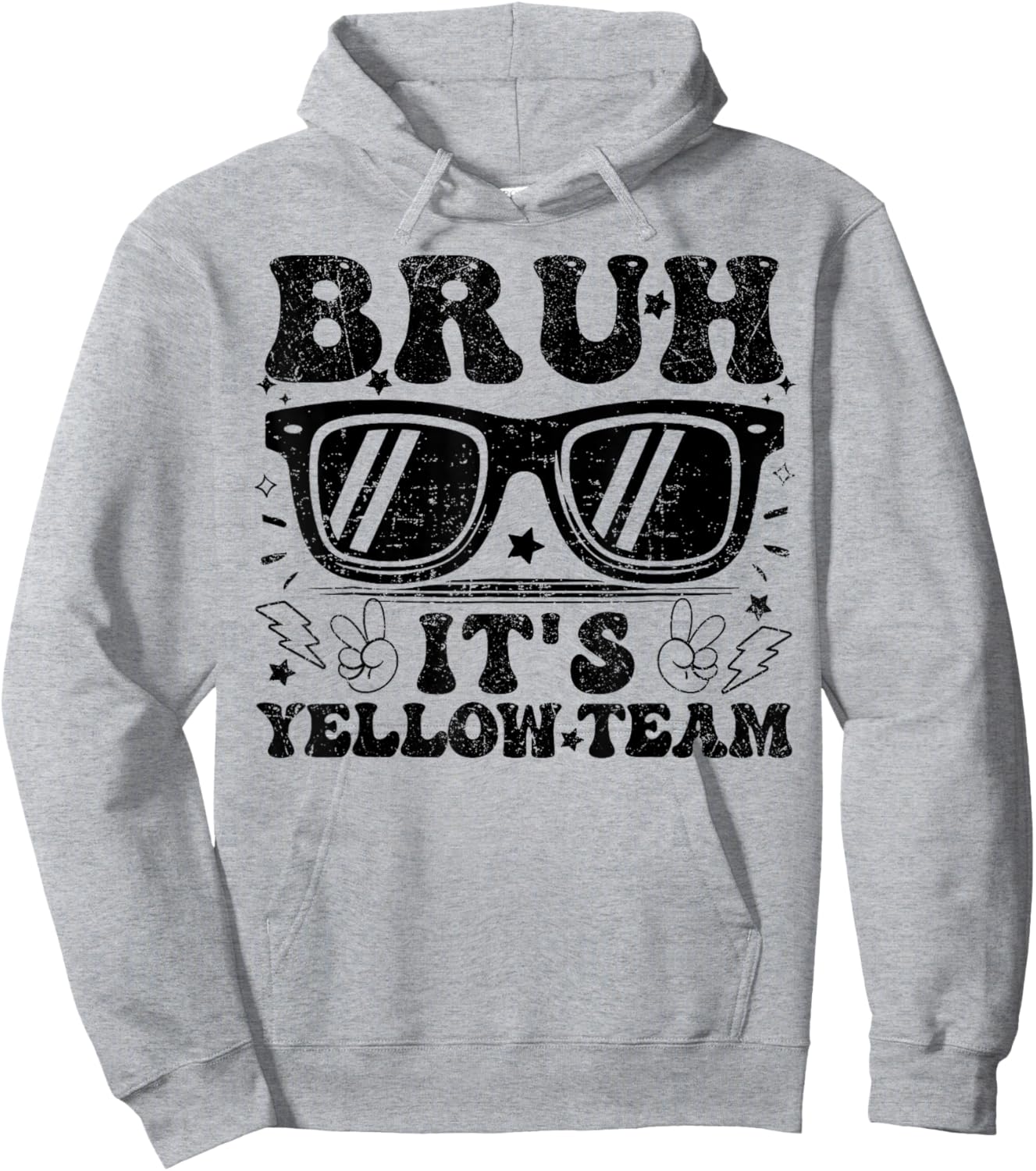Field Day Bruh It's Yellow Team Teacher Boys Girl Peace Hand T-Shirt - Hoodie | Ash