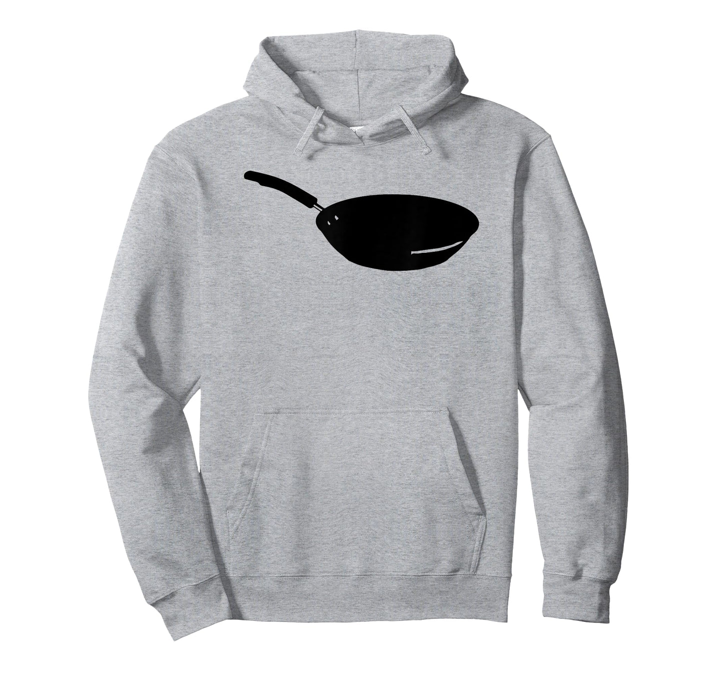 Cooking Gifts Chef Gifts Frying Pan T-Shirt for Men, Men's Grey Classic Fit Collarless Crew Neck T-Shirt, Small