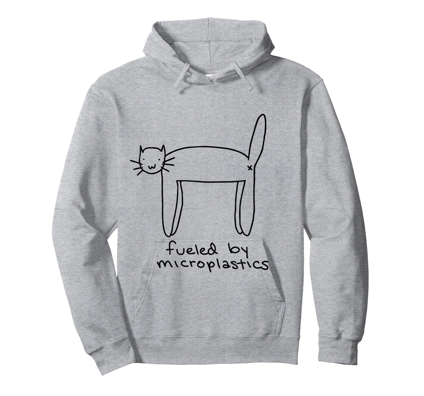 Funny Fueled By Microplastics Cat T-Shirt