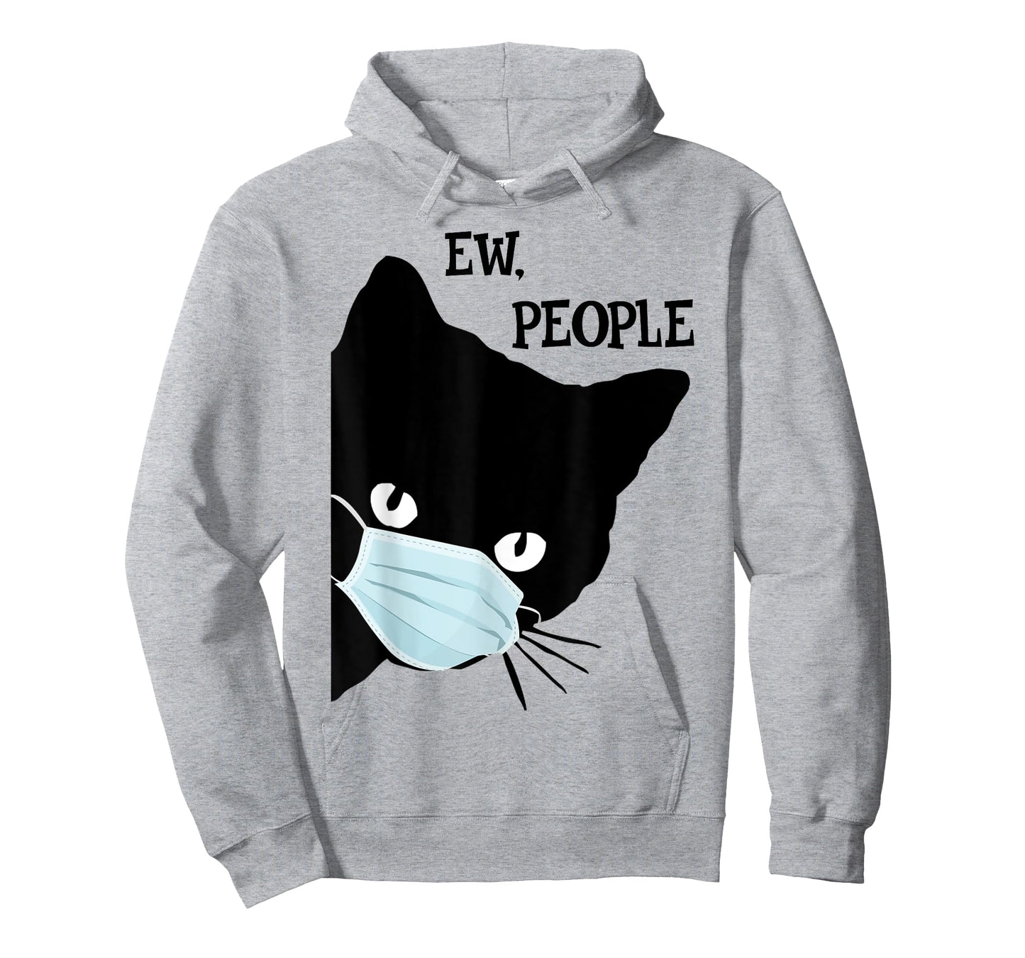 Black Cat Mask Shirt Funny Women Ew People Meowy Cat Lovers T-Shirt