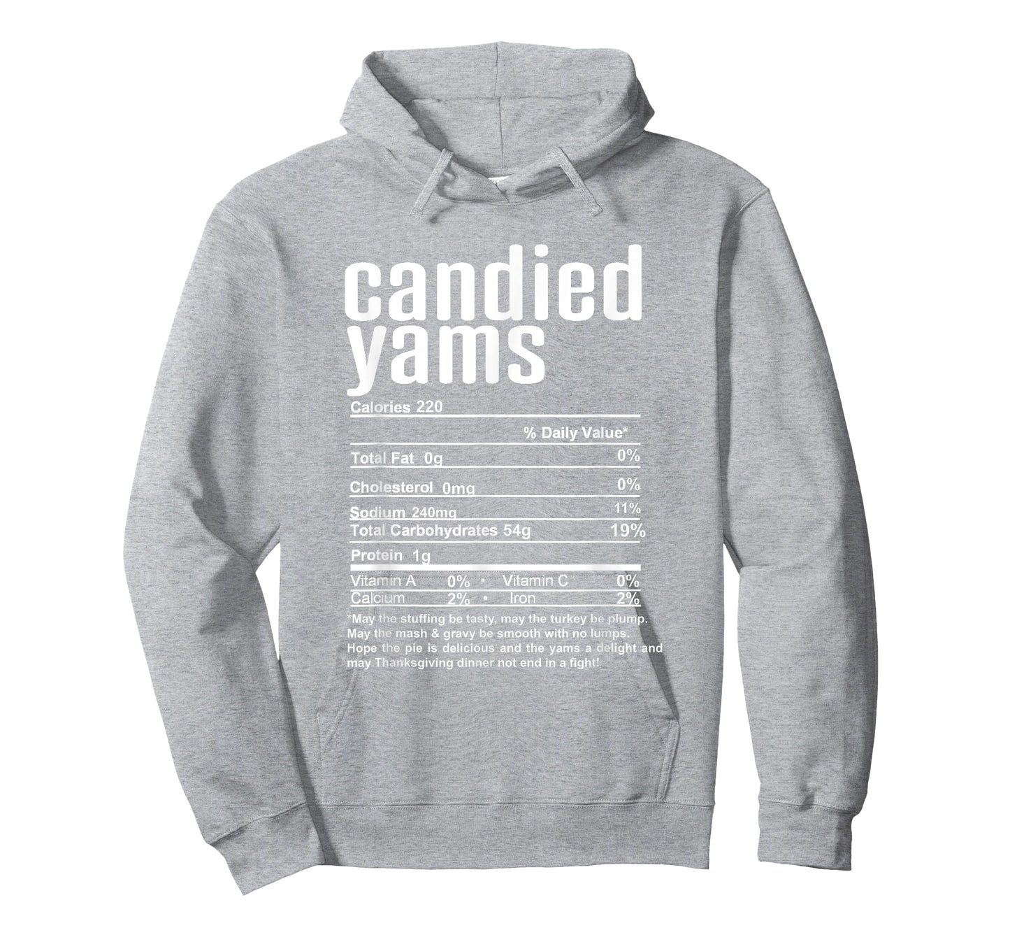 Thanksgiving Christmas Candied Yams Nutritional Facts T-Shirt