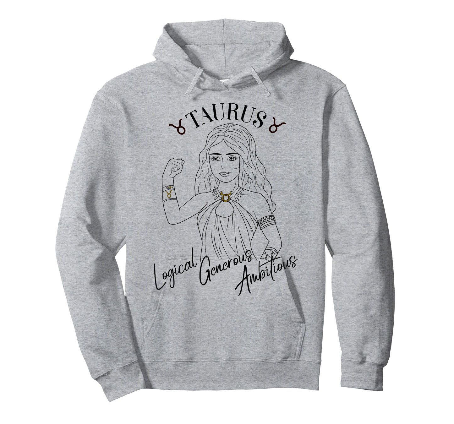 Taurus Zodiac StarSign in Line Art T-Shirt