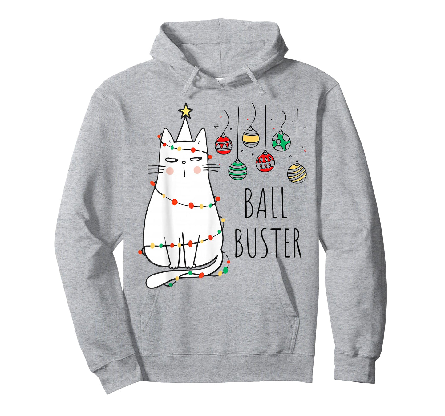 Funny Cat Ball Buster Christmas Humor T-Shirt